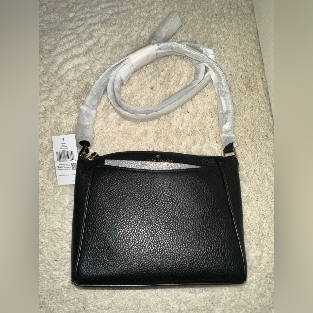 Kate Spade Monica Black Pebbled Crossbody Bag